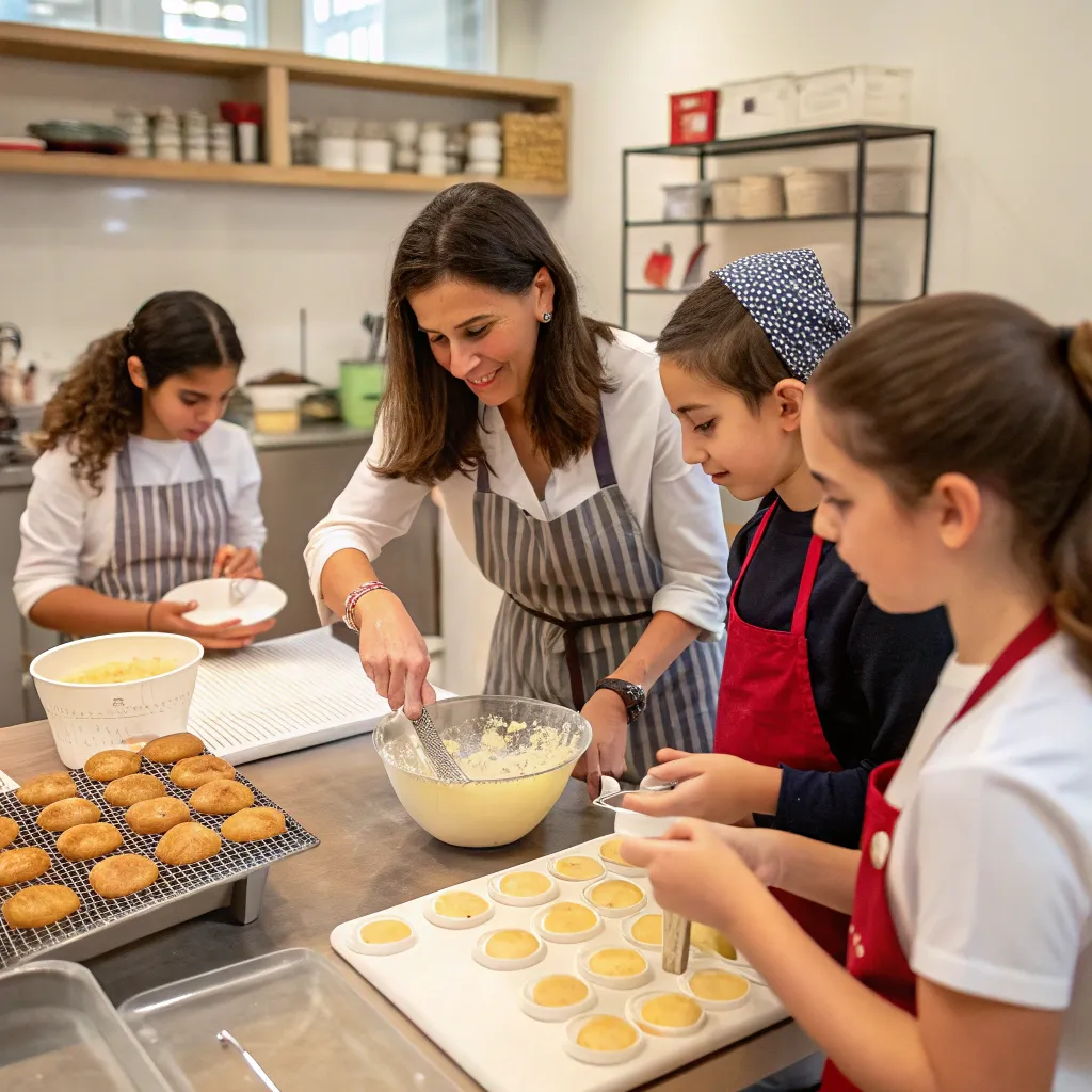 Baking class in action